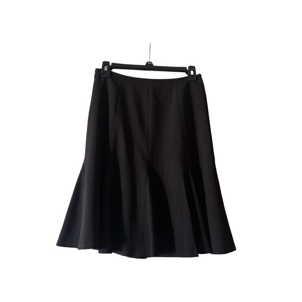INC International Concepts Black A-Line Flared Skirt Petite 2P Career Classic